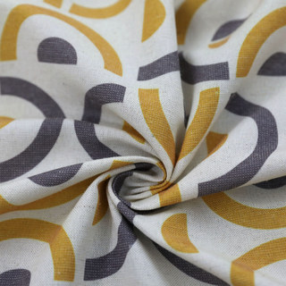 Circle of Life Modern Yellow & Grey Geometric Pattern Cotton Blend Curtain 5
