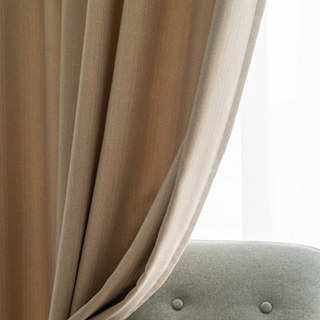 Simple Pleasures Prairie Grain Subtle Textured Striped Light Mocha Blackout Curtains 7