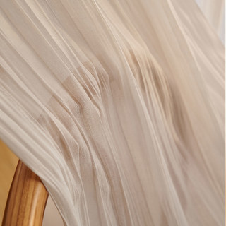 Cotton Crush Cream Ivory Crushed Semi Sheer Voile Curtain