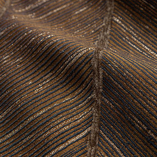 New Look Luxury Art Deco Herringbone Dark Chocolate Brown Gold Sparkle Curtain 7