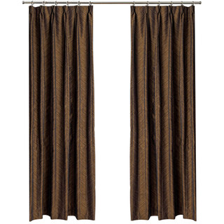 New Look Luxury Art Deco Herringbone Dark Chocolate Brown Gold Sparkle Curtain 8