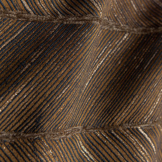 New Look Luxury Art Deco Herringbone Dark Chocolate Brown Gold Sparkle Curtain 9