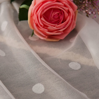 Classic White Polka Dot Jacquard Sheer Curtain 9