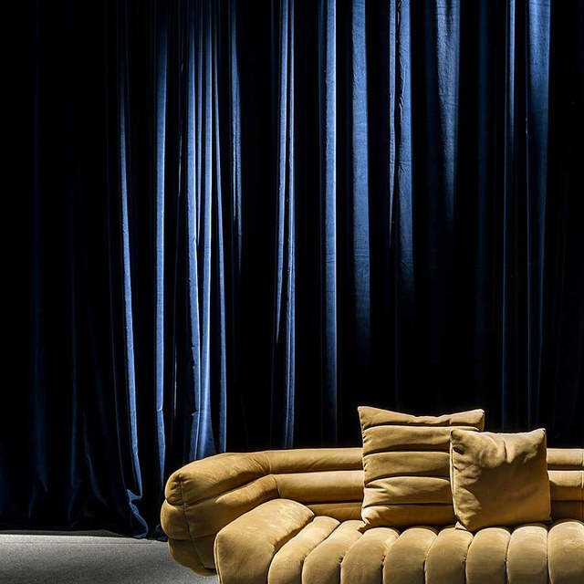 Exquisite Matte Luxury Midnight Navy Blue Chenille Curtain 1