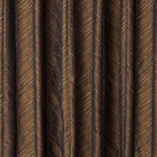 New Look Luxury Art Deco Herringbone Dark Chocolate Brown Gold Sparkle Curtain 4