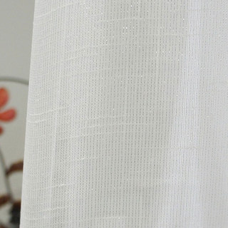 Subtle Silver Textured Sheen White Sheer Curtain 3