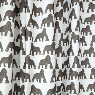 King Kong Gorilla Black & White Print Curtain