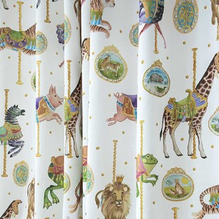 Merry Go Round Carousel Animal Print Curtain 2