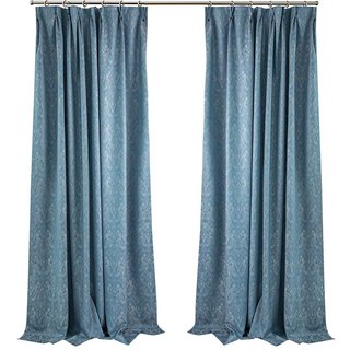 New Classics Luxury Damask Jacquard Blue Curtain 6