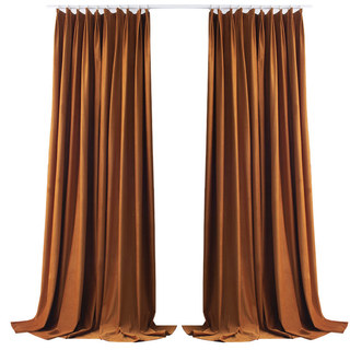 Scandinavian Basketweave Textured Caramel Terracotta Velvet Blackout Curtains 9