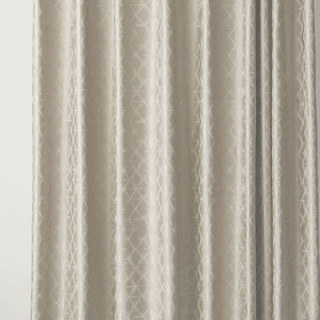 Starburst Luxury Jacquard Beige Cream Faux Silk Curtain 2