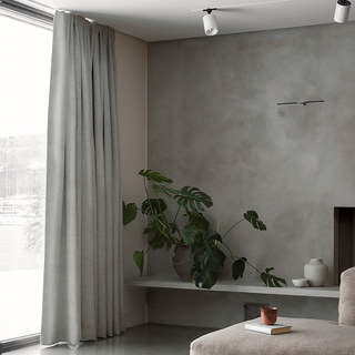 Exquisite Matte Luxury Ash Light Grey Chenille Curtain