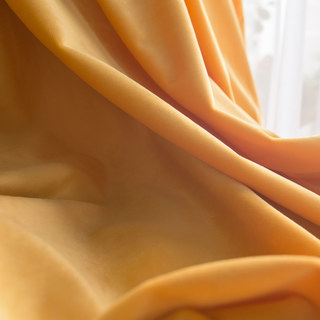 Lustrous Yellow Velvet Curtains 4