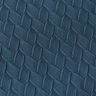 Scandinavian Basketweave Textured Denim Blue Velvet Blackout Curtains 4