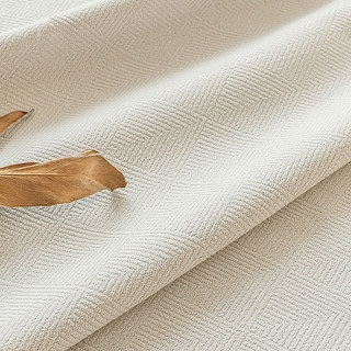 Diamond Patchwork Geometric Chenille Cream Off White Blackout Curtain 1