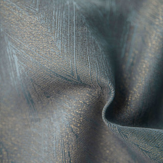 Herringbone Jacquard Duck Egg Blue & Gold Sparkle Curtain 4