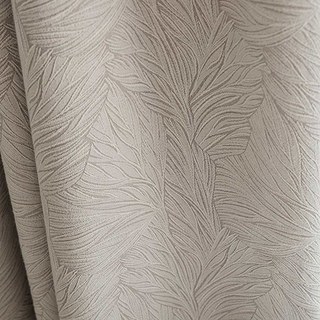 Spring Leaf Jacquard Patterned Cream Blackout Curtain 2