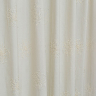 Flowers of the Four Seasons Embroidered Ivory White Curtain 3