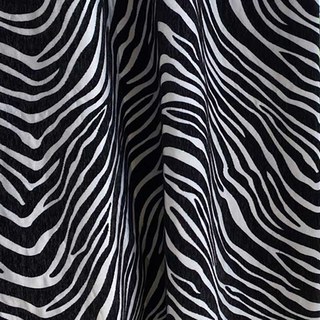 Zebra Black & White Jacquard Chenille Curtain 4