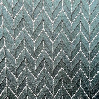 Elegante Art Deco Chevron Geometric Teal Blue Curtain