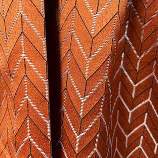 Elegante Art Deco Chevron Orange Curtain 3