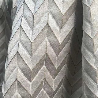 Elegante Art Deco Chevron Silvery Grey Curtains 3