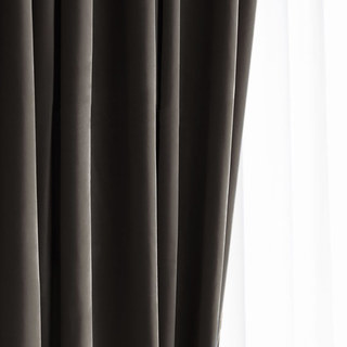 Fine Taupe Grey Velvet Curtain 1