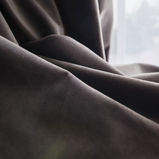 Lustrous Taupe Grey Velvet Curtain 4