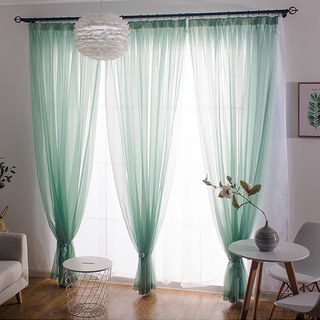 Smarties Soft Mint Green Duck Egg Sheer Curtain 4