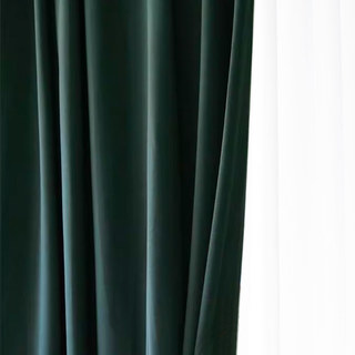 Sunnyvale Herringbone Textured Dark Green Velvet Blackout Curtains
