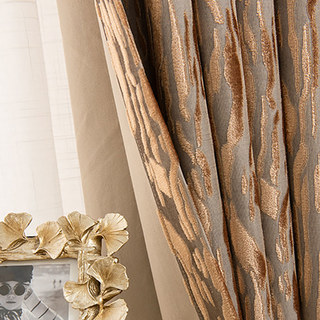 Tiger Stripes Chenille Mocha Brown Blackout Curtain 2