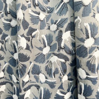 Blue Blooms Chenille Double Sided Floral Blackout Curtains 2