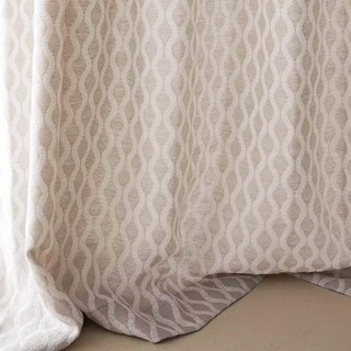 Enchanted Ogee Shimmering Geometric Light Grey Taupe Curtains 3