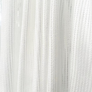 Moonstone Ivory White Textured Striped Voile Curtain 7