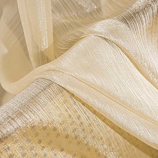Paris Cascade Shimmering Striped Champagne Sheer Voile Curtain 4