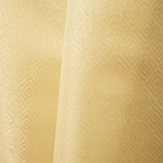 Shimmering Diamonds Geometric Cream Gold Voile Curtains 5