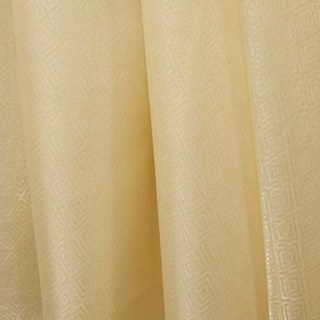 Shimmering Diamonds Geometric Cream Gold Voile Curtains 2