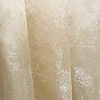 Shimmering Leaves Champagne Gold Sheer Curtain 1