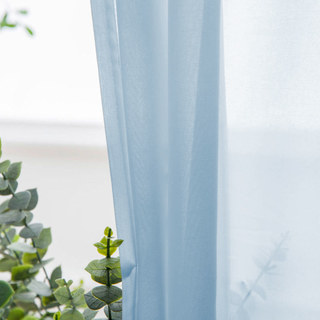 Soft Breeze Baby Blue Chiffon Voile Curtain