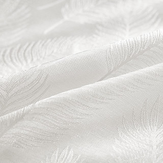 Feathered Fantasy Ivory White Shimmering Voile Curtain