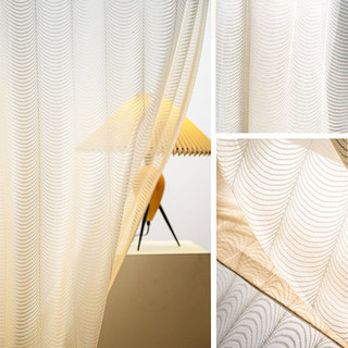 Reef Ripple Ombre Yellow Sheer Curtain