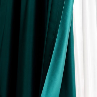 Silky Dream Dark Green Blackout Curtain 2