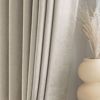 Smart Space Double Sided Beige Cream Vegan Suede Curtains 2