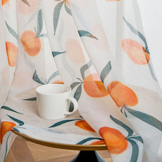 The Happiest Colour Orange Sheer Curtain 1