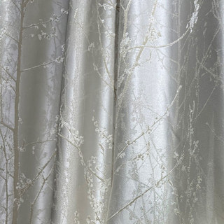 Blossom Branches Cream Light Gold Abstract Floral Curtain 5