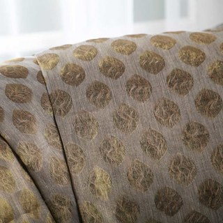 Ethereal Leaf Luxury Jacquard Gold Geometric Dotted Voile Curtains