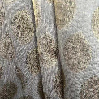 Ethereal Leaf Luxury Jacquard Gold Geometric Dotted Voile Curtains 2