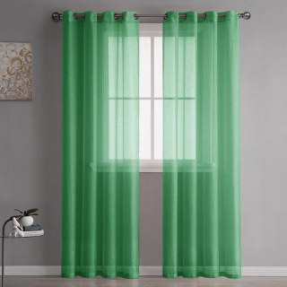 Luxe Grass Green Sheer Voile Curtain