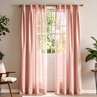 Luxe Pale Dusky Pink Sheer Curtain