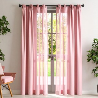 Luxe Pink Sheer Curtain